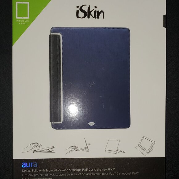 iSkin Aura Deluxe Folio w Typing and Viewing Stand for iPad (3rd Gen) and iPad 2 - Picture 1 of 4
